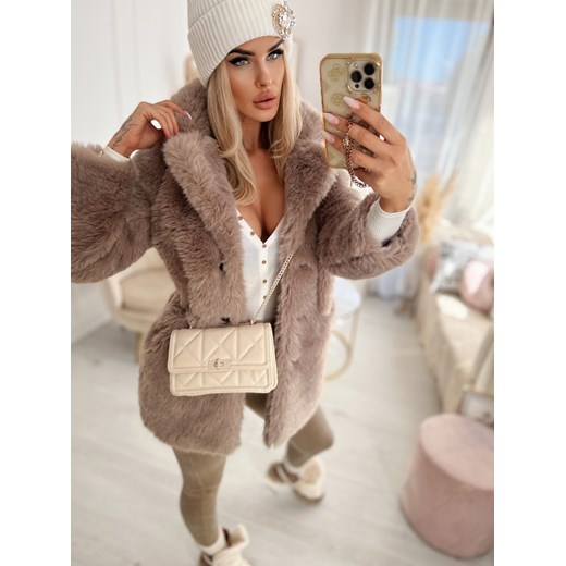 Płaszcz futro cappuccino Tendre H266 S/36 Charlotte Fashion