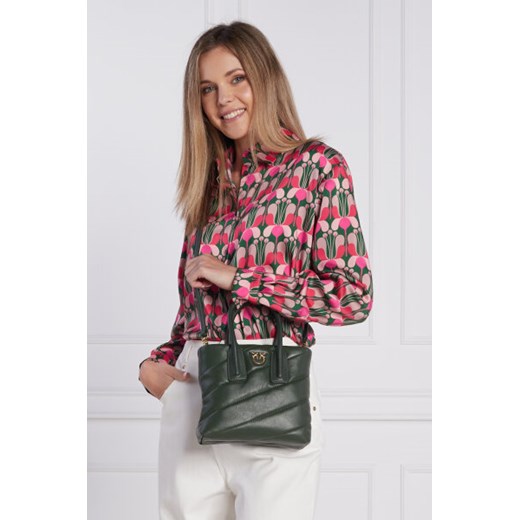 Pinko Skórzana shopperka MINI PUFF SHOPPING MAXI QUILT Pinko Uniwersalny Gomez Fashion Store