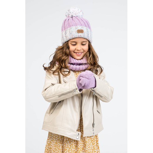 Komplet zimowy dla dziewczynki, czapka komin rękawiczki Pamami Uniwersalny PaMaMi