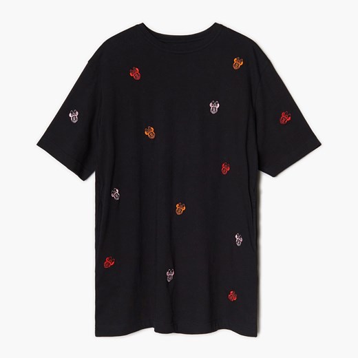 Cropp - T-shirtowa sukienka Disney - Czarny Cropp M okazja Cropp