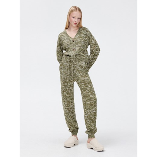 Cropp - Dzianinowe joggery - Zielony Cropp M Cropp