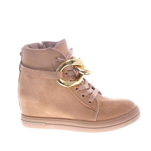 Botki na koturnie sznurowane 