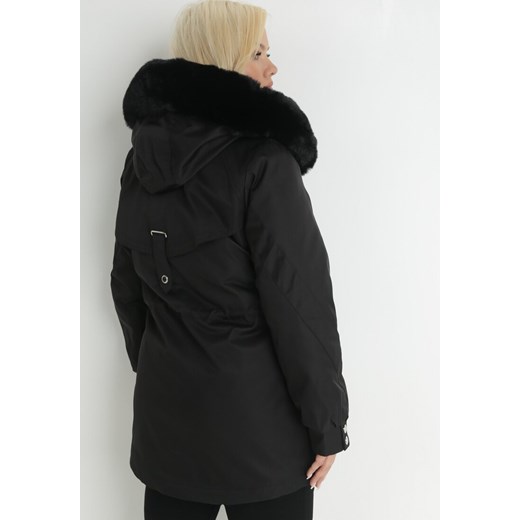 Parka damska Born2be czarna z nylonu casual 