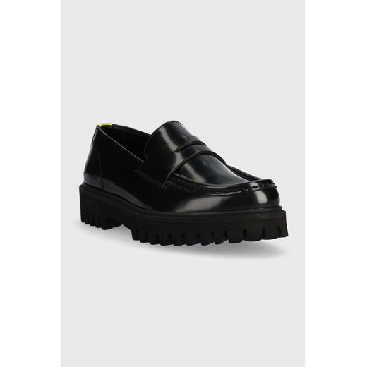 Pepe Jeans mokasyny skórzane Trucker Loafer W damskie kolor czarny na płaskim Pepe Jeans 40 ANSWEAR.com