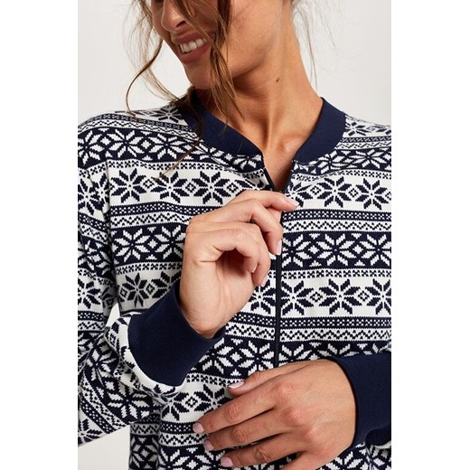 Kombinezon damski do spania Alaska, granatowy norweski styl Italian Fashion S ELEGANTO.pl