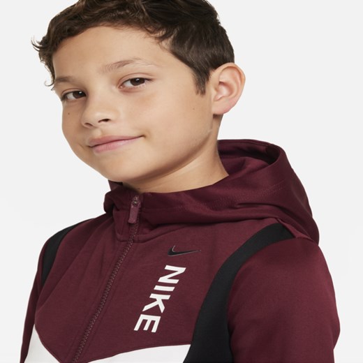 Dzianinowa bluza z kapturem i zamkiem na całej długości dla dużych dzieci Nike M Nike poland