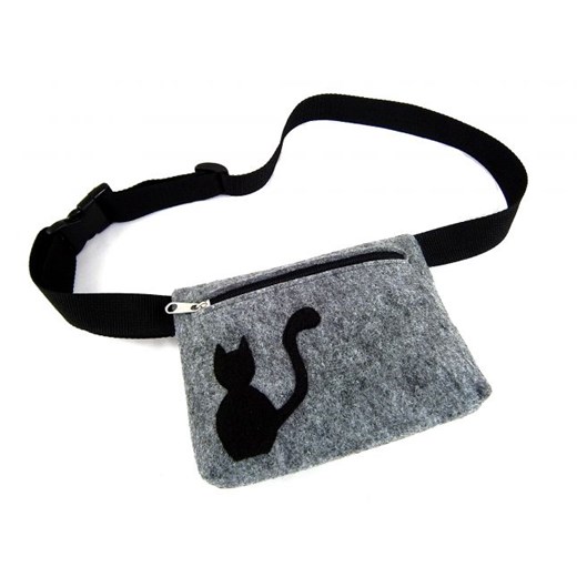 Waist pouch with cat mybaze-com bialy 