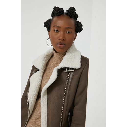 Only kurtka damska kolor brązowy przejściowa M ANSWEAR.com