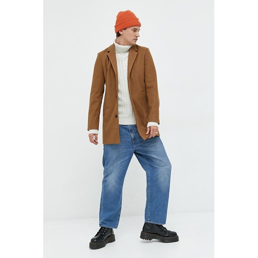 Jack & Jones sweter męski kolor beżowy z golferm Jack & Jones XL ANSWEAR.com