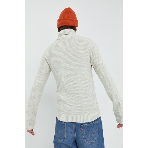 Jack & Jones sweter męski kolor beżowy z golferm Jack & Jones XL ANSWEAR.com