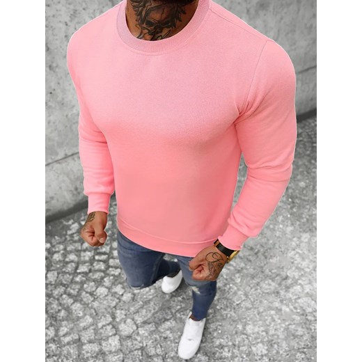 Bluza męska jasno-różowa OZONEE JS/2001-10Z ze sklepu ozonee.pl w kategorii Bluzy męskie - zdjęcie 146028550