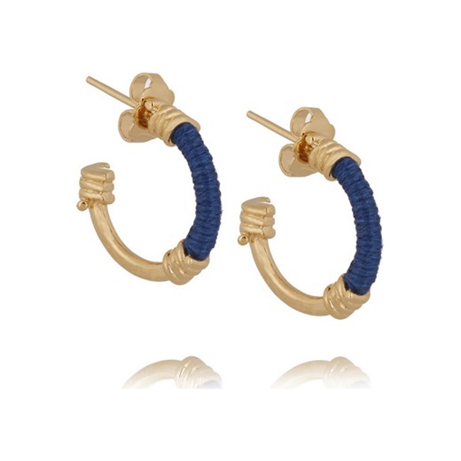 Mini Creoles gold-plated and cotton hoop earrings