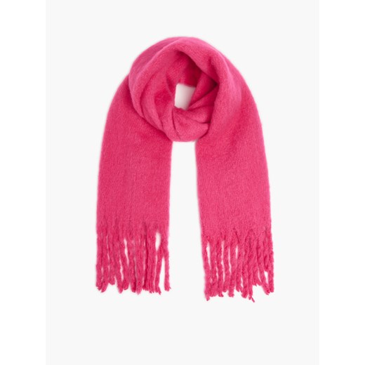 Cropp - Różowy szalik z frędzlami - Różowy Cropp Uniwersalny Cropp