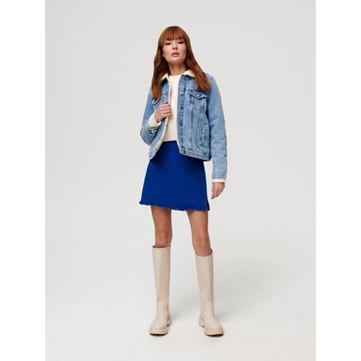 Sinsay - Kurtka jeansowa sherpa - Niebieski Sinsay 34 Sinsay