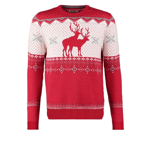 Burton Menswear London RANDY REINDEER Sweter red zalando czerwony delikatne