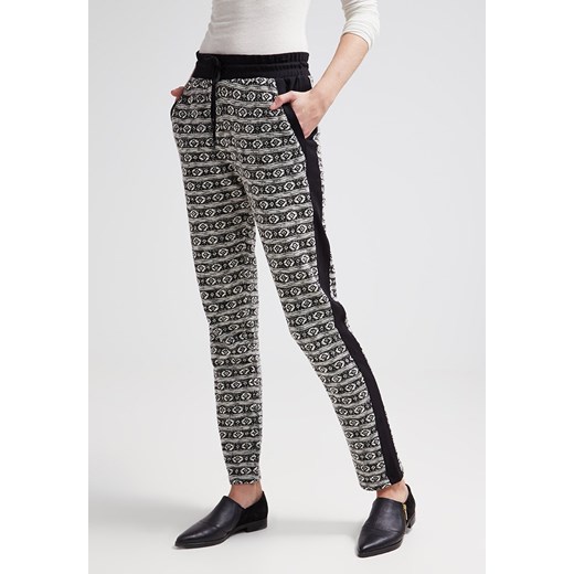 Even&Odd Spodnie materiałowe black/white zalando szary Spodnie