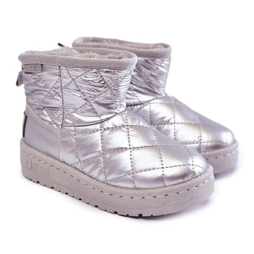 BIG STAR SHOES Dziecięce Ocieplane Botki Śniegowce Big Star KK374241 Srebrne 33 ButyModne.pl