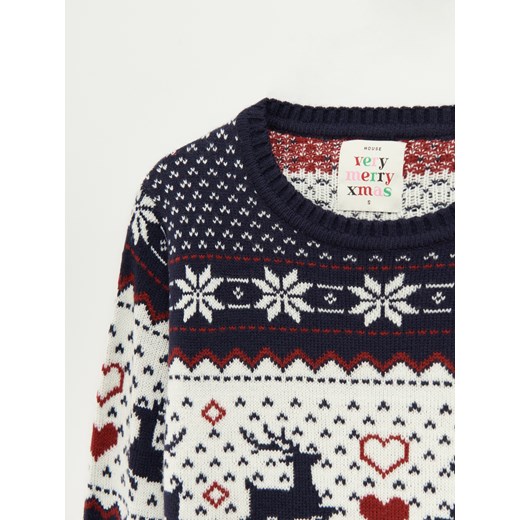 Żakardowy sweter z zimowymi motywami - Wielobarwny House L House