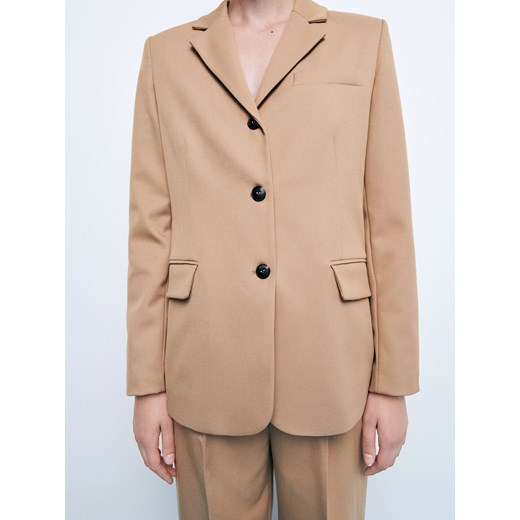 Reserved - Marynarka z wiskozą - Beżowy Reserved L Reserved