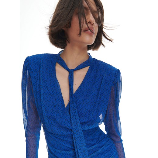Reserved - Sukienka w groszki - Niebieski Reserved M Reserved