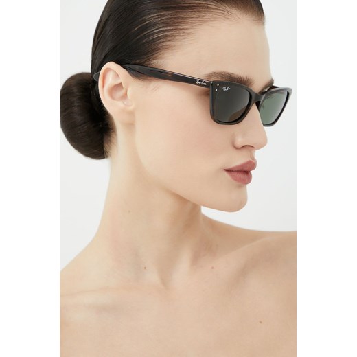 Ray-Ban okulary przeciwsłoneczne damskie kolor brązowy 55 ANSWEAR.com