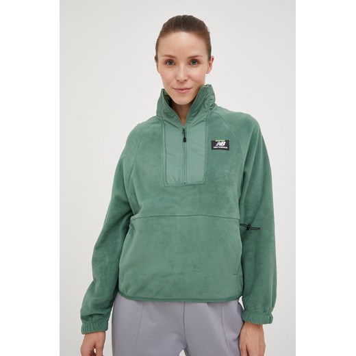 New Balance bluza damska kolor zielony gładka New Balance L ANSWEAR.com