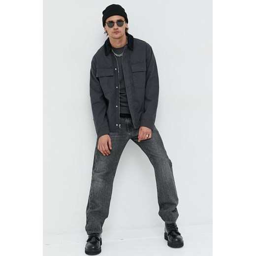 Abercrombie & Fitch kurtka męska kolor szary przejściowa oversize Abercrombie & Fitch XL ANSWEAR.com