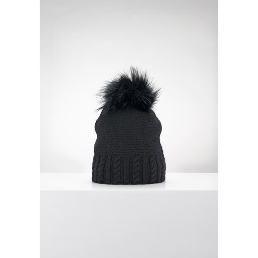 Czarna czapka z kaszmirem i ryżowym splotem ze sklepu Molton w kategorii Czapki zimowe damskie - zdjęcie 146189010