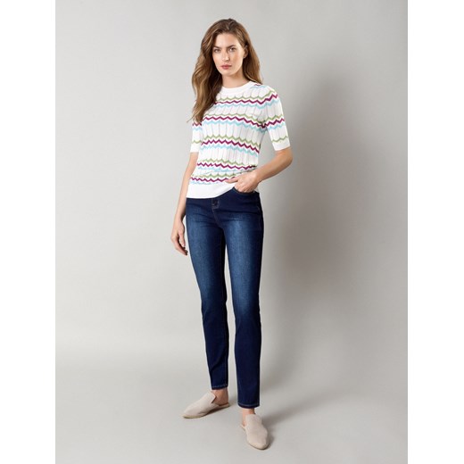 Granatowe jeansowe spodnie ze sklepu Molton w kategorii Jeansy damskie - zdjęcie 146189013