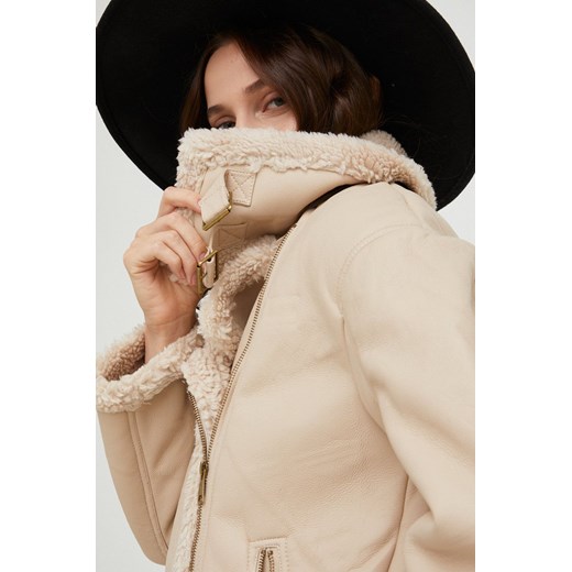 Answear Lab kurtka damska kolor beżowy przejściowa oversize Answear Lab M ANSWEAR.com