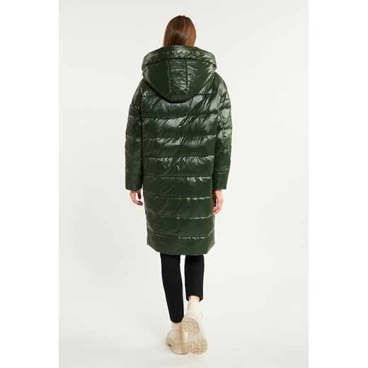 Puchowy, pikowany płaszcz z kapturem 36 promocja MONNARI