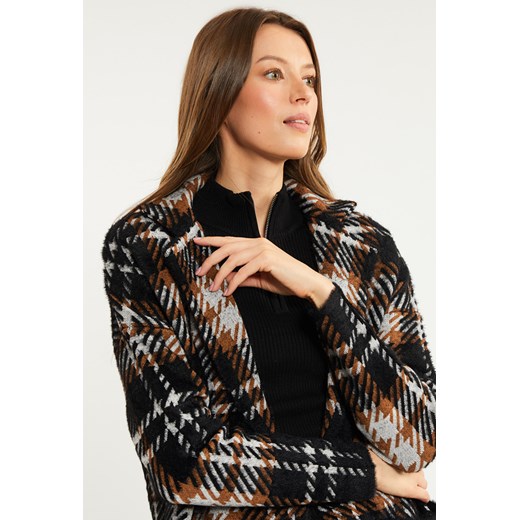 Wzorzysty płaszcz o luźnym kroju XL okazyjna cena MONNARI