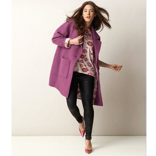 Płaszcz oversize la-redoute-pl fioletowy bawełniane