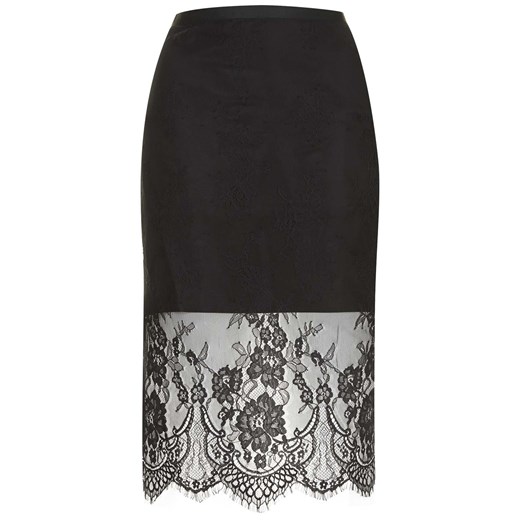 Soft Lace Pencil Skirt topshop czarny spódnica