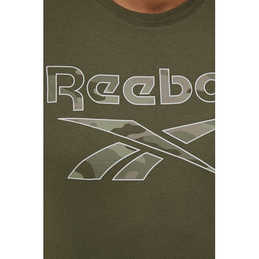Reebok t-shirt bawełniany kolor zielony z nadrukiem Reebok S ANSWEAR.com