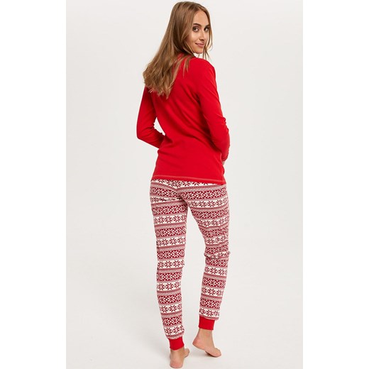 Piżama damska świąteczna z długim rękawem i długimi nogawkami czerwona Arktyka, Kolor czerwony-wzór, Rozmiar L, Italian Fashion ze sklepu Intymna w kategorii Piżamy damskie - zdjęcie 146400624