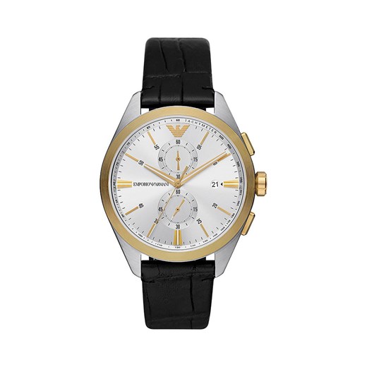 Emporio Armani zegarek męski kolor srebrny ze sklepu ANSWEAR.com w kategorii Zegarki - zdjęcie 146407321