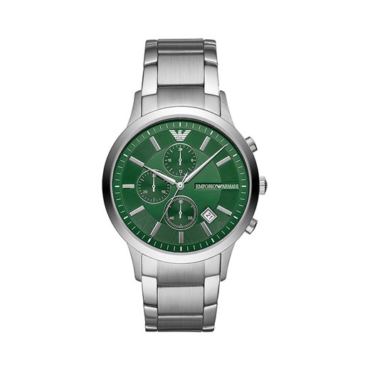 Emporio Armani zegarek męski kolor srebrny ze sklepu ANSWEAR.com w kategorii Zegarki - zdjęcie 146407331