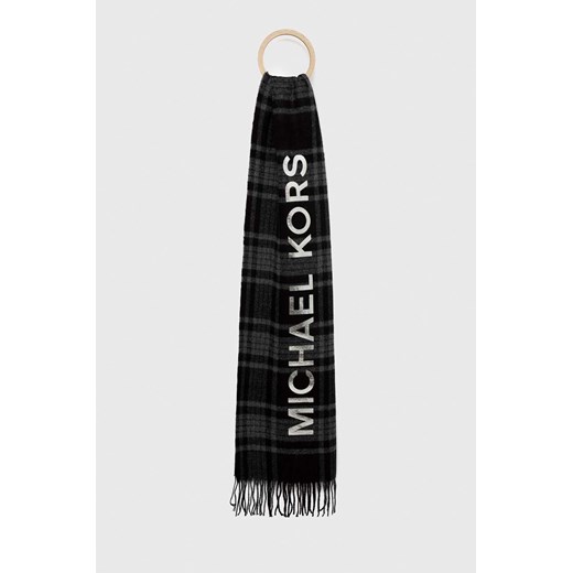 Michael Kors szalik damski kolor czarny wzorzysty ze sklepu ANSWEAR.com w kategorii Szaliki i chusty damskie - zdjęcie 146408023