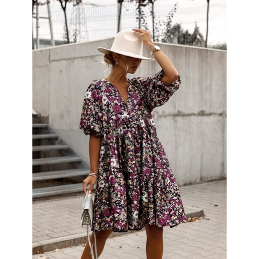 Sukienka Filomena Flower Fioletowa Lisa Mayo XS Lisa Mayo
