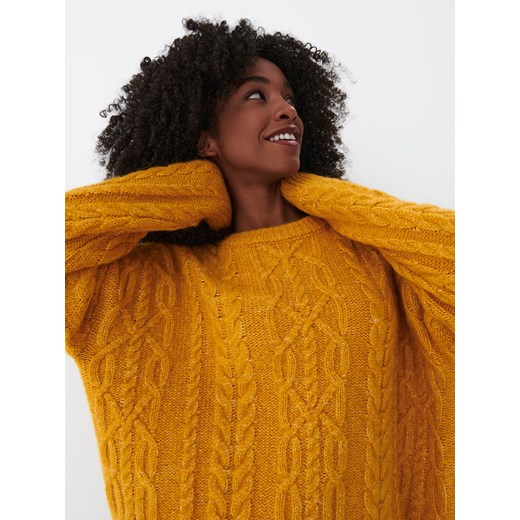 Mohito - Sweter z warkoczowym splotem - Żółty Mohito M Mohito