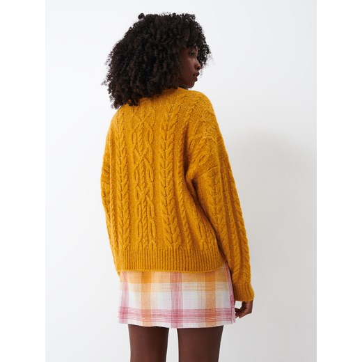 Mohito - Sweter z warkoczowym splotem - Żółty Mohito L Mohito