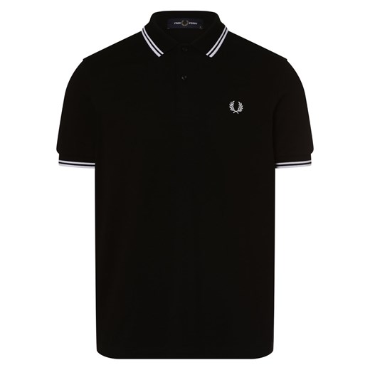 Fred Perry Męska koszulka polo Mężczyźni Bawełna czarny jednolity ze sklepu vangraaf w kategorii T-shirty męskie - zdjęcie 146514684