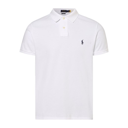 Polo Ralph Lauren Męska koszulka polo Mężczyźni Bawełna biały jednolity ze sklepu vangraaf w kategorii T-shirty męskie - zdjęcie 146514722