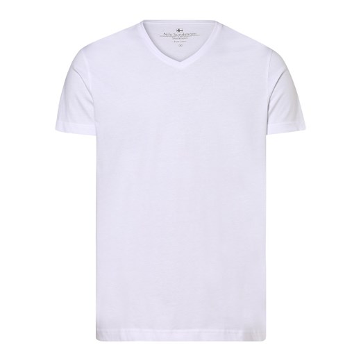 Nils Sundström T-shirt męski Mężczyźni Dżersej biały jednolity ze sklepu vangraaf w kategorii T-shirty męskie - zdjęcie 146514990