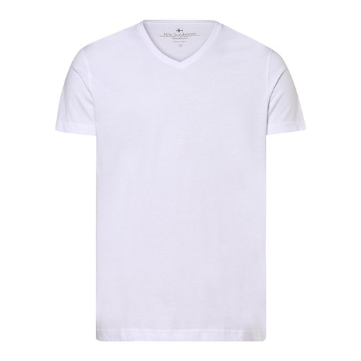 Nils Sundström T-shirt męski Mężczyźni Dżersej biały jednolity ze sklepu vangraaf w kategorii T-shirty męskie - zdjęcie 146514990