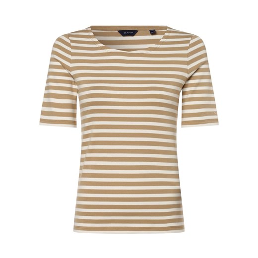 Gant T-shirt damski Kobiety Bawełna piaskowy w paski ze sklepu vangraaf w kategorii Bluzki damskie - zdjęcie 146515000