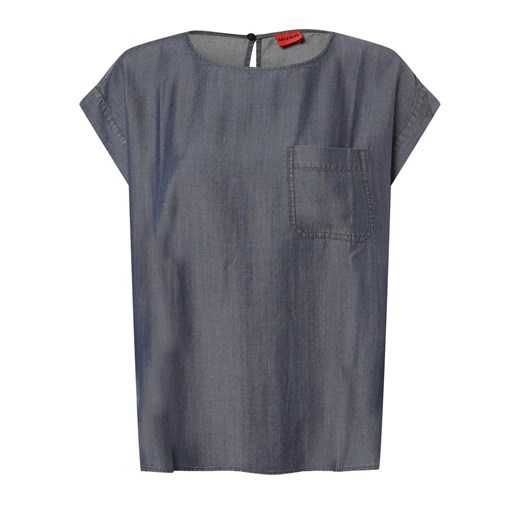 HUGO Bluzka damska Kobiety Sztuczne włókno denim jednolity ze sklepu vangraaf w kategorii Bluzki damskie - zdjęcie 146515962