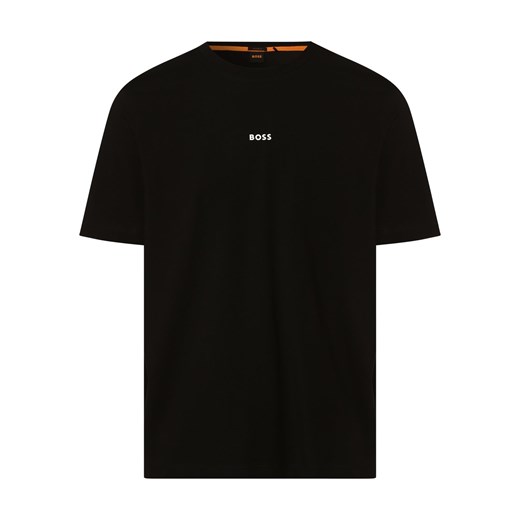 BOSS Orange T-shirt męski Mężczyźni Bawełna czarny jednolity ze sklepu vangraaf w kategorii T-shirty męskie - zdjęcie 146516700