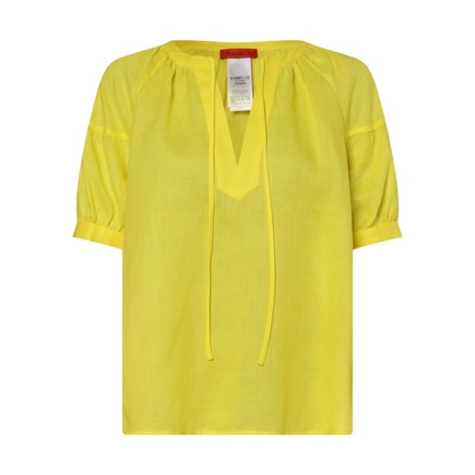 Max & Co. bluzka damska z lnu żółta w serek elegancka 